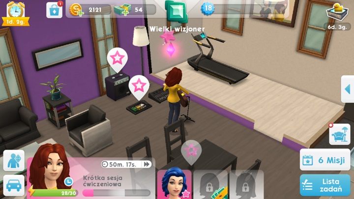 Jeśli trwa wydarzenie nad wybranymi przedmiotami albo simami będą pojawiać się specjalne znaczki - Sterowanie i wymagania sprzętowe w The Sims Mobile - The Sims Mobile - poradnik do gry