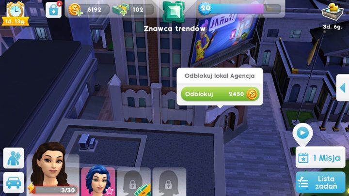 Po osiągnięciu 15 poziomu odblokujesz centrum miasta - Kariera w The Sims Mobile - The Sims Mobile - poradnik do gry