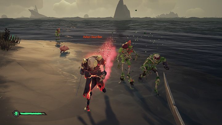 Na zwykłe szkielety szkoda tracić amunicję, ponieważ do ich pokonania będziesz potrzebować zaledwie kilku szybkich ciosów kordelasem - Sea of Thieves: Wrogie szkielety - rodzaje - Sea of Thieves - poradnik do gry