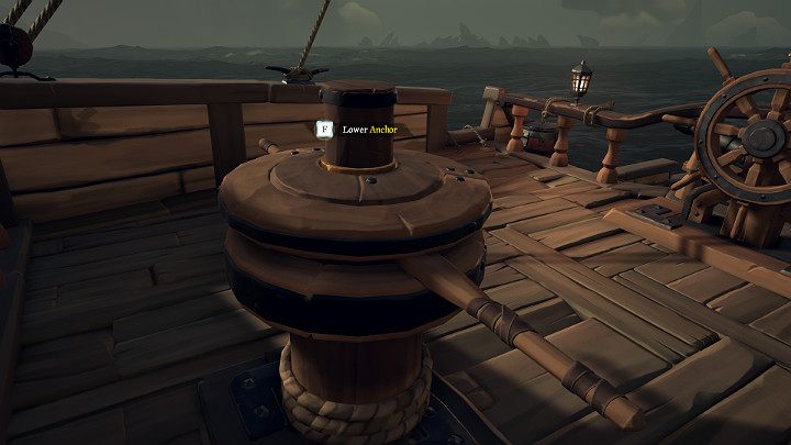 {ramkazielona}Weź pod uwagę, że duży statek nie skręca od razu po przekręceniu sterem i nie zatrzyma się błyskawicznie po rzuceniu kotwicy - Sea of Thieves: Żegluga - Sea of Thieves - poradnik do gry