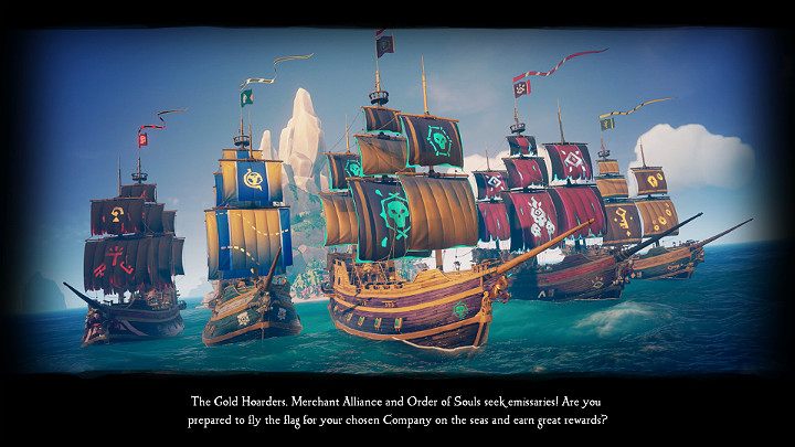 Po zakupie flagi będziesz musiał podejść do stołu emisariuszy, który znajduje się zaraz obok lokacji przedstawiciela danej spółki handlowej i potwierdzić swój wybór - Sea of Thieves: Emissary - Sea of Thieves - poradnik do gry