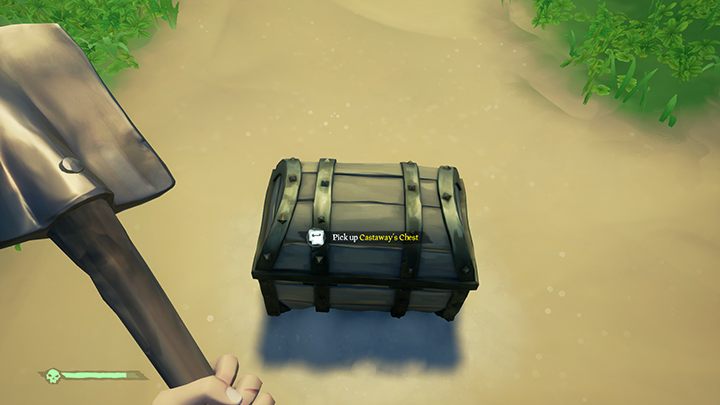 Aby wykopać skrzynie musisz użyć łopaty kilka razy, aż pokaże się przycisk interakcji - Frakcje i rodzaje misji w Sea of Thieves - Sea of Thieves - poradnik do gry