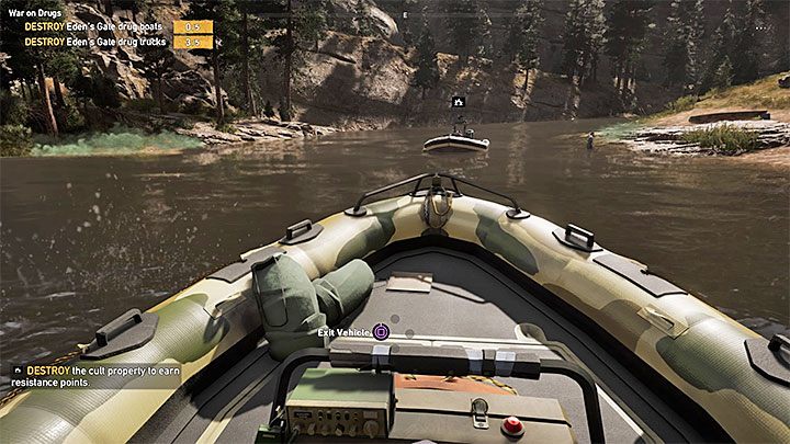 Druga część to zniszczenie 5 łodzi transportujących narkotyki - Wojna narkotykowa | Rzeka Henbane | Solucja Far Cry 5 - Far Cry 5 - poradnik do gry