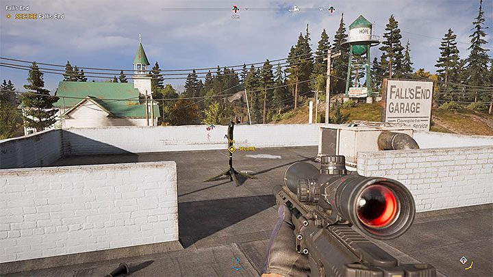 Miasteczko Falls End przez cały czas jest widoczne na mapie Doliny Holland (zalicz prolog gry na wyspie Dutcha) - Falls End | Dolina Holland | Solucja Far Cry 5 - Far Cry 5 - poradnik do gry