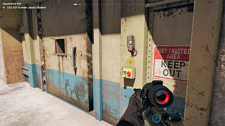 Na potrzeby rozegrania tej misji musisz dotrzeć do Zbrojowni Jacoba (Jacobs Armory) gdzie znajduje się jego bunkier (użyj szybkiej podróży np - Ofiary wojny | Góry Whitetail | Solucja Far Cry 5 - Far Cry 5 - poradnik do gry