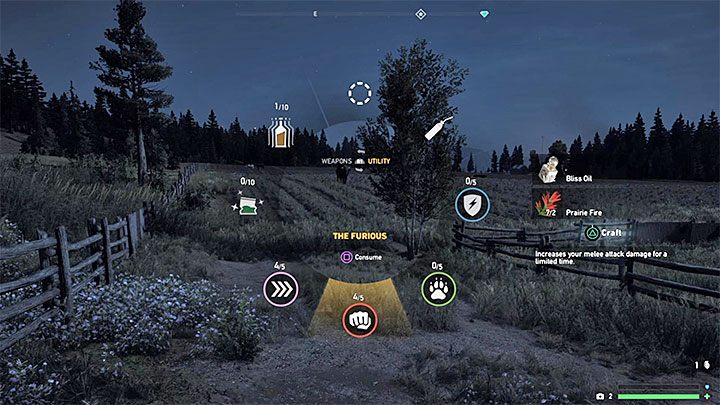 Przełącz się na pięści i dodatkowo zażyj narkotyk The Furious z powyższego obrazka - Gdzie mój stek - Jak zabić byka bez użycia broni? | Far Cry 5 - Far Cry 5 - poradnik do gry