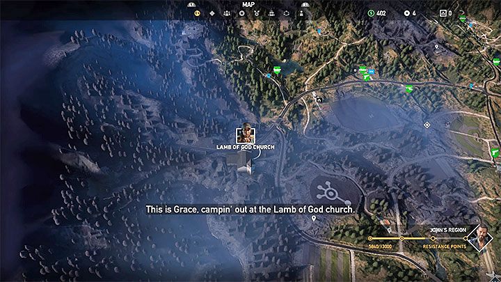 Na potrzeby przyłączenia snajperki Grace dotrzyj do Kościoła Baranka Bożego w Dolinie Holland - Specjaliści, towarzysze w Far Cry 5 - Far Cry 5 - poradnik do gry