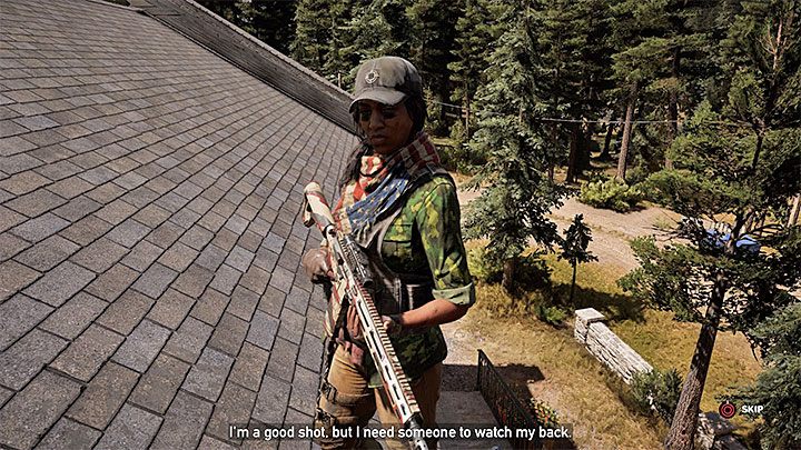 Po dotarciu do kościoła musisz wstępnie oczyścić okolicę i porozmawiać z Grace, która domyślnie skrywa się w kościelnej wieży - Specjaliści, towarzysze w Far Cry 5 - Far Cry 5 - poradnik do gry