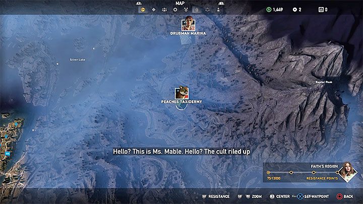 Na potrzeby przyłączenia pumy Peaches dotrzyj do Taksydermii Peaches w Rzece Henbane - Specjaliści, towarzysze w Far Cry 5 - Far Cry 5 - poradnik do gry