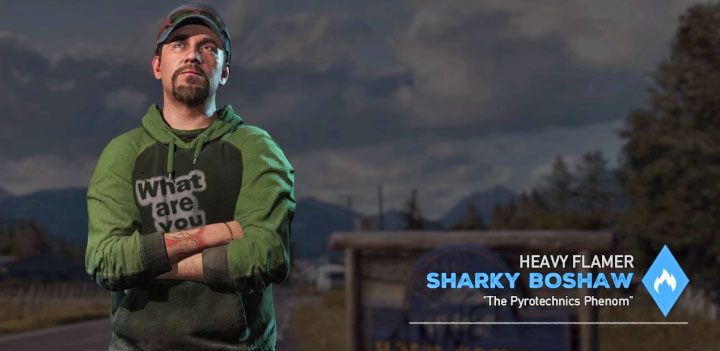 Sharky Boshaw to ósmy specjalista z listy w grze Far Cry 5 - Specjaliści, towarzysze w Far Cry 5 - Far Cry 5 - poradnik do gry