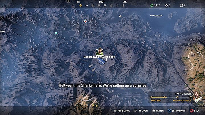 Na potrzeby przyłączenia podpalacza Sharkyego Boshawa dotrzyj do Kempingu Moonflower znajdującego się na północ od Aresztu w Hope County w Rzece Henbane - Specjaliści, towarzysze w Far Cry 5 - Far Cry 5 - poradnik do gry