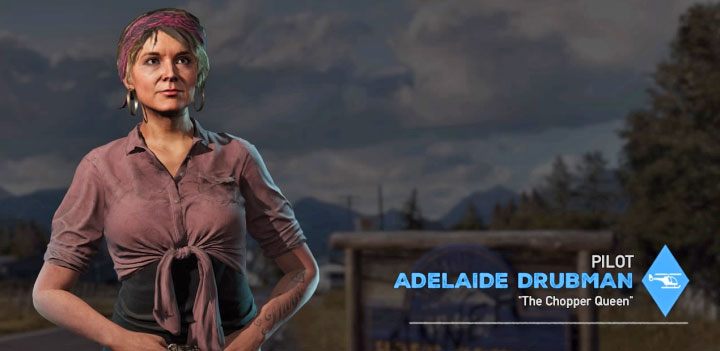 Adelaide Drubman to dziewiąty specjalista z listy w grze Far Cry 5 - Specjaliści, towarzysze w Far Cry 5 - Far Cry 5 - poradnik do gry
