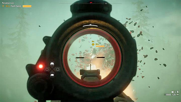 Twoim zadaniem jest wyczerpanie paska zdrowia Faith Seed, który widoczny jest nad jej głową oraz w lewym górnym narożniku ekranu - Faith Seed - pojedynek z bossem w Far Cry 5 - Far Cry 5 - poradnik do gry