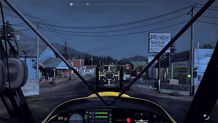 Zasiądź za sterami samolotu i doleć nim do znajdującego się na północ od lotniska miasteczka Falls End - Śmierć z przestworzy - jak zbombardować 4 pojazdy ? | Far Cry 5 - Far Cry 5 - poradnik do gry