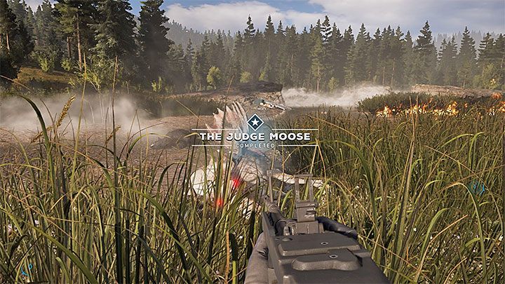 Od jednej z osób na terenie dawnego posterunku dowiesz się o możliwości wyruszenia na polowanie na wyjątkowo rzadki okaz łosia - Misje Poboczne | Dolina Holland | Solucja Far Cry 5 - Far Cry 5 - poradnik do gry