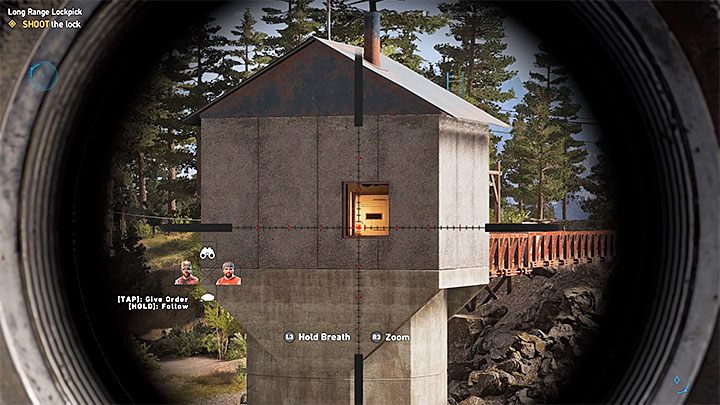 Musisz wyposażyć bohatera w karabin snajperski z lunetą i udać się na północ od wieży ze skarbem - Lokacje kultu i skrytki prepperskie | Dolina Holland | Solucja Far Cry 5 - Far Cry 5 - poradnik do gry