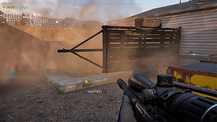Musisz dostać się do wnętrza zamkniętego garażu i jest to dość problematyczne - Lokacje kultu i skrytki prepperskie | Dolina Holland | Solucja Far Cry 5 - Far Cry 5 - poradnik do gry