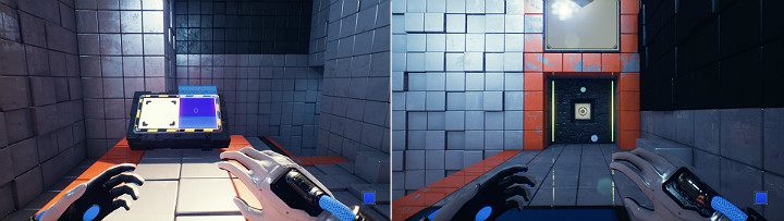 Teraz wystarczy aktywować niebieską kostkę na konsoli i wykorzystać ją, aby wskoczyć na wyższy poziom - Chapter 1 - Forgotten Roots - Solucja Q.U.B.E. 2 - Q.U.B.E. 2 - poradnik do gry