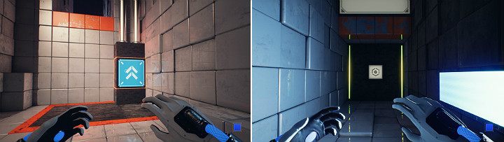 Wejdź na windę i aktywuj panel przy pomocy - Chapter 2 - The Ropes - Solucja Q.U.B.E. 2 - Q.U.B.E. 2 - poradnik do gry