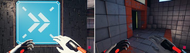 Po wylądowaniu na wysuniętym elemencie aktywuj suwnicę - Chapter 2 - The Ropes - Solucja Q.U.B.E. 2 - Q.U.B.E. 2 - poradnik do gry