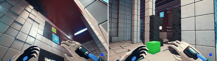 Teraz wysuń zieloną kostkę ze ściany - Chapter 3 - House of Leaves - Solucja Q.U.B.E. 2 - Q.U.B.E. 2 - poradnik do gry