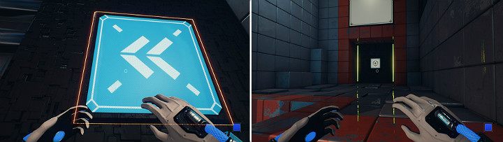 Przesuń suwnicę w lewą stronę po czym wskocz na balkon i przejdź przez drzwi - Chapter 3 - House of Leaves - Solucja Q.U.B.E. 2 - Q.U.B.E. 2 - poradnik do gry