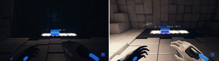 W następnej lokacji aktywuj niebieską kostkę w obydwu panelach, aby Twoja postać mogła przejść do kolejnego Chaptera gry - Chapter 3 - House of Leaves - Solucja Q.U.B.E. 2 - Q.U.B.E. 2 - poradnik do gry