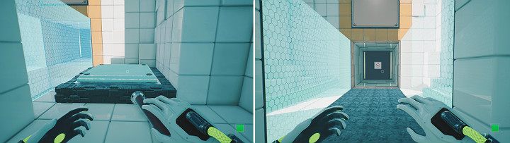 Stań na kolejnym przycisku, aby uruchomić mechanizm, który stworzy most umożliwiający przejście dalej - Chapter 5 - Tangled (The Machine) - Solucja Q.U.B.E. 2 - Q.U.B.E. 2 - poradnik do gry