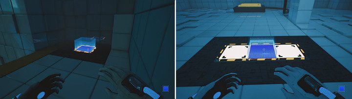 Stwórz niebieską kostkę i przejdź do kolejnego pomieszczenia - Chapter 5 - Tangled (The Machine) - Solucja Q.U.B.E. 2 - Q.U.B.E. 2 - poradnik do gry