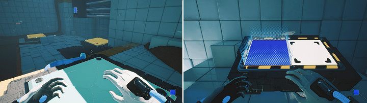 Wejdź na duży przycisk, a otworzysz schody - Chapter 5 - Tangled (The Machine) - Solucja Q.U.B.E. 2 - Q.U.B.E. 2 - poradnik do gry