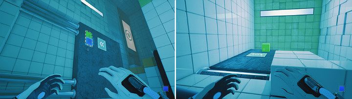 Stwórz zieloną kostkę na górnym panelu, a niebieską kostkę zaraz pod nią - Chapter 6 - Fragile Dreams - Solucja Q.U.B.E. 2 - Q.U.B.E. 2 - poradnik do gry