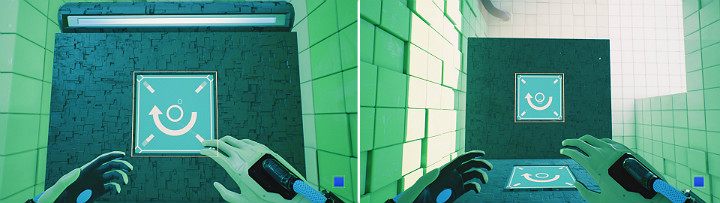 Aktywuj panel, który masz przed sobą, po czym przejdź na koniec ścianki i ustaw przedni element w pozycji poziomej - Chapter 6 - Fragile Dreams - Solucja Q.U.B.E. 2 - Q.U.B.E. 2 - poradnik do gry