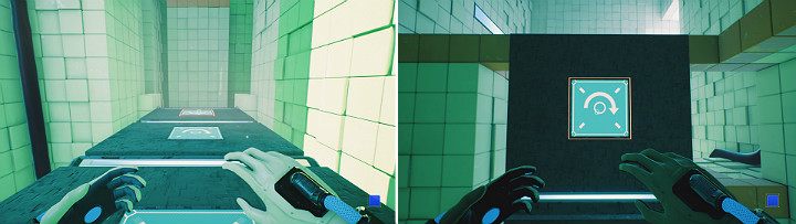 Teraz aktywuj najdalszy panel, a Twoja postać zostanie wystrzelona niczym z katapulty i wskoczy na balkon znajdujący się w górnej części pomieszczenia - Chapter 6 - Fragile Dreams - Solucja Q.U.B.E. 2 - Q.U.B.E. 2 - poradnik do gry