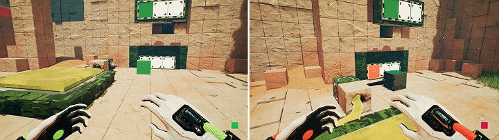 Stwórz i wysuń zieloną kostkę z górnego panelu - Chapter 8 - The Fall of Man - Solucja Q.U.B.E. 2 - Q.U.B.E. 2 - poradnik do gry