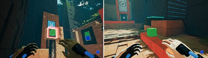 Podnieś suwnicę z magnesem, a następnie zmień biegun magnesu na niebieski - Chapter 8 - The Fall of Man - Solucja Q.U.B.E. 2 - Q.U.B.E. 2 - poradnik do gry