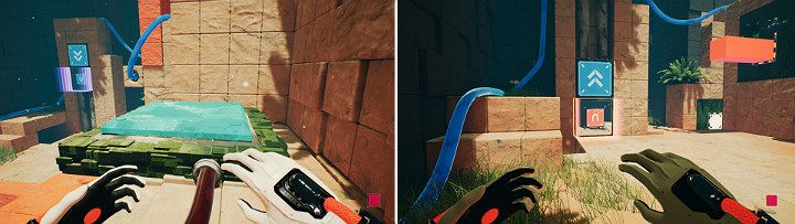 Wciśnij duży przycisk, po czym wróć do suwnicy - Chapter 8 - The Fall of Man - Solucja Q.U.B.E. 2 - Q.U.B.E. 2 - poradnik do gry