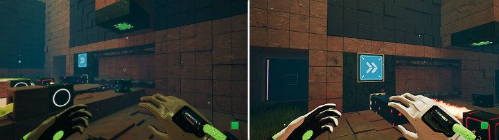 Nie schodząc z przycisku stwórz na górnym panelu zieloną kostkę i poczekaj, aż pokryje się ropą - Chapter 8 - The Fall of Man - Solucja Q.U.B.E. 2 - Q.U.B.E. 2 - poradnik do gry