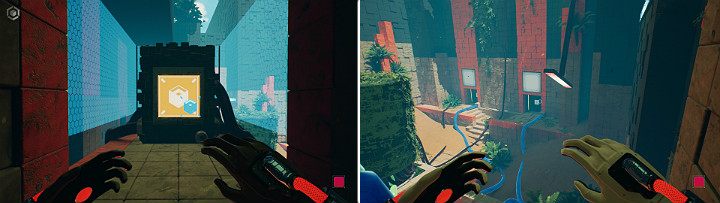 Aktywuj komputer, po czym zeskocz do lokacji z reaktorem i przejdź do drzwi znajdujących się z prawej strony - Chapter 8 - The Fall of Man - Solucja Q.U.B.E. 2 - Q.U.B.E. 2 - poradnik do gry