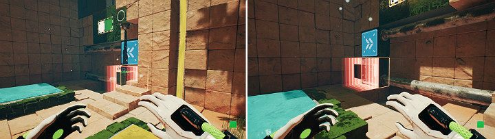 Stań na drugim przycisku, aby włączyć ropę i poczekaj, aż obleje zieloną kostkę - Chapter 8 - The Fall of Man - Solucja Q.U.B.E. 2 - Q.U.B.E. 2 - poradnik do gry