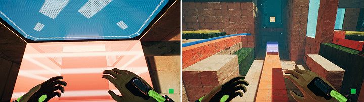 Wskocz na zieloną kostkę i zamień biegun magnesu na niebieski - Chapter 8 - The Fall of Man - Solucja Q.U.B.E. 2 - Q.U.B.E. 2 - poradnik do gry