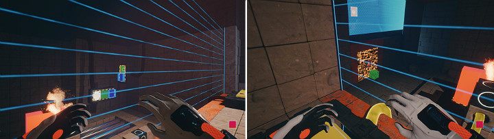 Następny krok musisz wykonać bardzo szybko, zanim ropa na zielonej kostce się wypali - Chapter 10 - Uncomfortable Truths - Solucja Q.U.B.E. 2 - Q.U.B.E. 2 - poradnik do gry