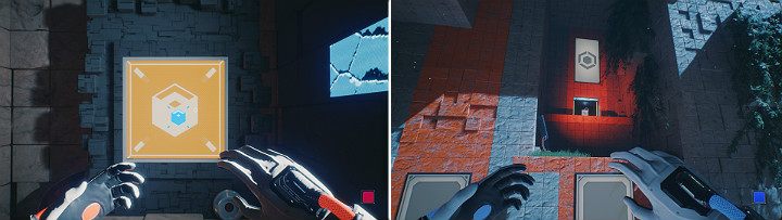 Po aktywacji komputera wyjdź do głównej lokacji i przeskocz do najwyższych drzwi - Chapter 10 - Uncomfortable Truths - Solucja Q.U.B.E. 2 - Q.U.B.E. 2 - poradnik do gry