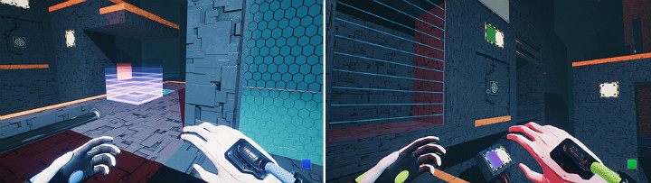 Zmień biegun magnesu na niebieski i przesuń suwnice w lewą stronę - Chapter 11 - The Abyss - Solucja Q.U.B.E. 2 - Q.U.B.E. 2 - poradnik do gry