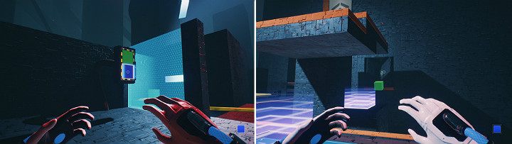 Na bocznym panelu stwórz zieloną i niebieską kostkę - Chapter 11 - The Abyss - Solucja Q.U.B.E. 2 - Q.U.B.E. 2 - poradnik do gry