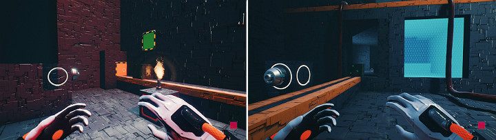 Teraz odwróć się w stronę zielonej kostki i stwórz za nią pomarańczową - Chapter 11 - The Abyss - Solucja Q.U.B.E. 2 - Q.U.B.E. 2 - poradnik do gry