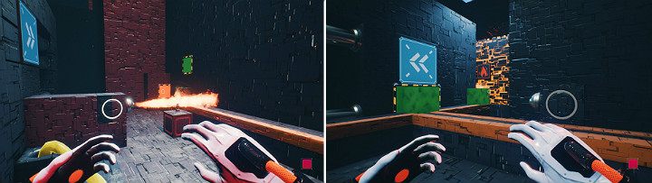 Stworzysz miotacz ognia, który podpali zieloną kostkę - Chapter 11 - The Abyss - Solucja Q.U.B.E. 2 - Q.U.B.E. 2 - poradnik do gry