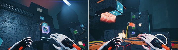 Opuść ściankę do pozycji poziomej i zamień biegun magnesu na czerwony - Chapter 11 - The Abyss - Solucja Q.U.B.E. 2 - Q.U.B.E. 2 - poradnik do gry