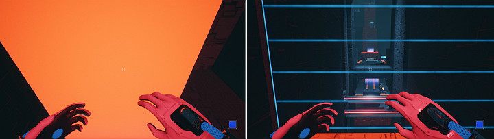 Odwróć się w stronę pomarańczowej kostki i skasuj ją - Chapter 11 - The Abyss - Solucja Q.U.B.E. 2 - Q.U.B.E. 2 - poradnik do gry