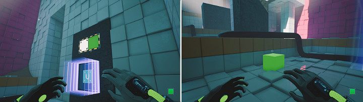 Stwórz zieloną kostkę na górnym panelu - Chapter 7 - The Edge - Solucja Q.U.B.E. 2 - Q.U.B.E. 2 - poradnik do gry