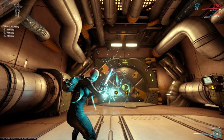 Promień Pustki aktywujesz, klikając przycisk strzału (domyślnie Lewy przycisk myszy) - Podstawowe ruchy Operatora - Operator w Warframe - Warframe - poradnik do gry